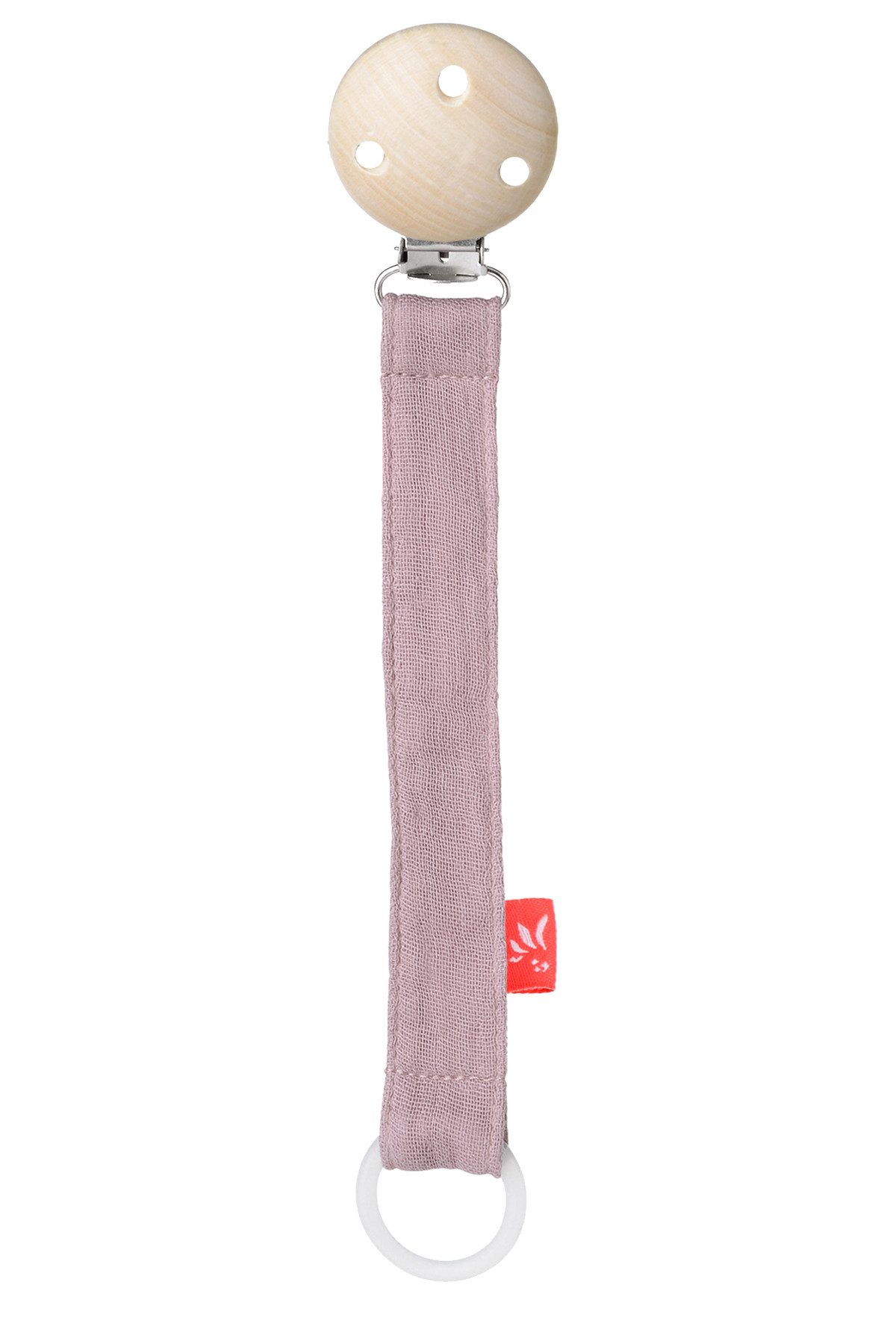 Schnullerbefestigung Schnullerkette Musselin Pale Rose