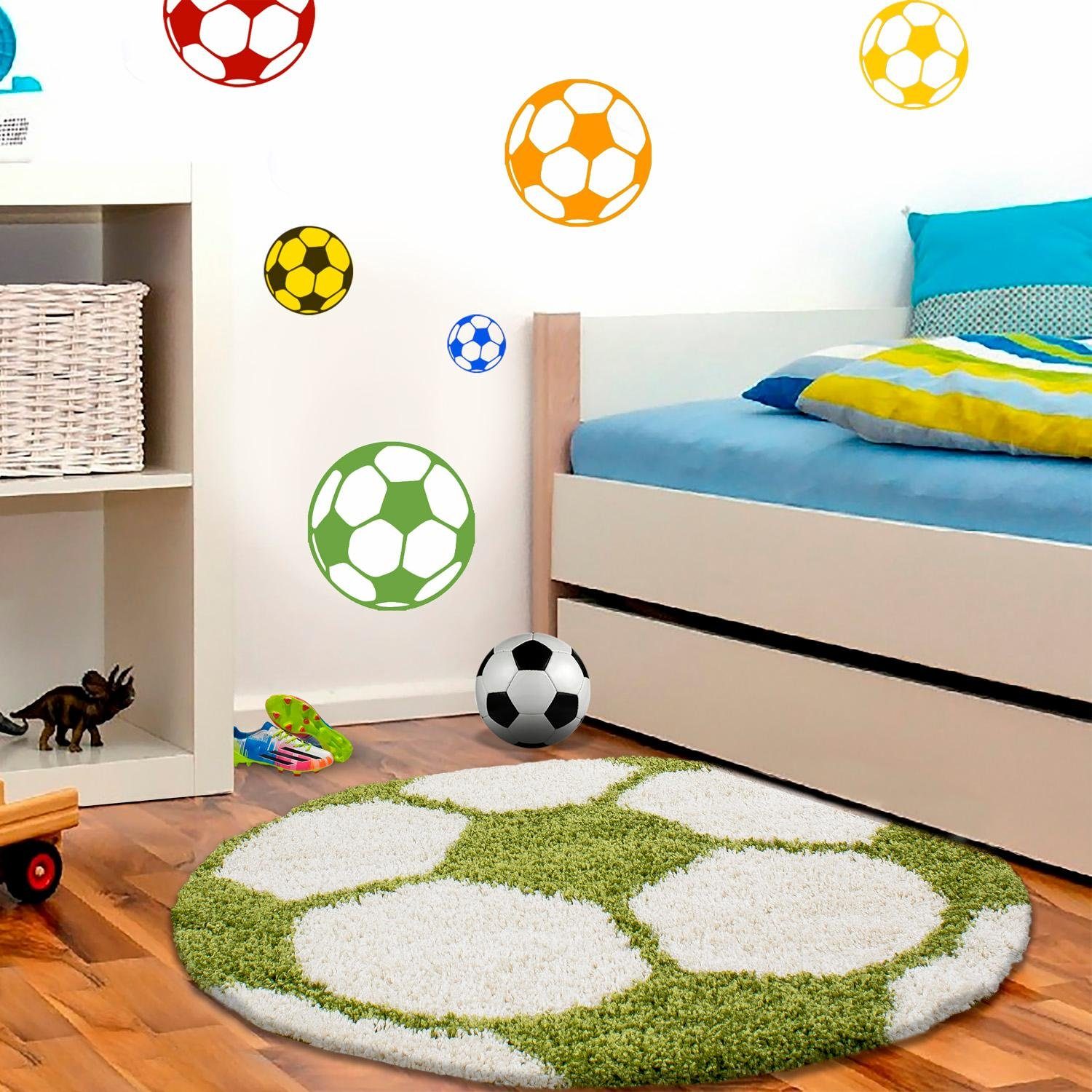 Ayyildiz Ковры Kinderteppich Fun 6001, rund, Höhe: 30 mm, Fußball Design