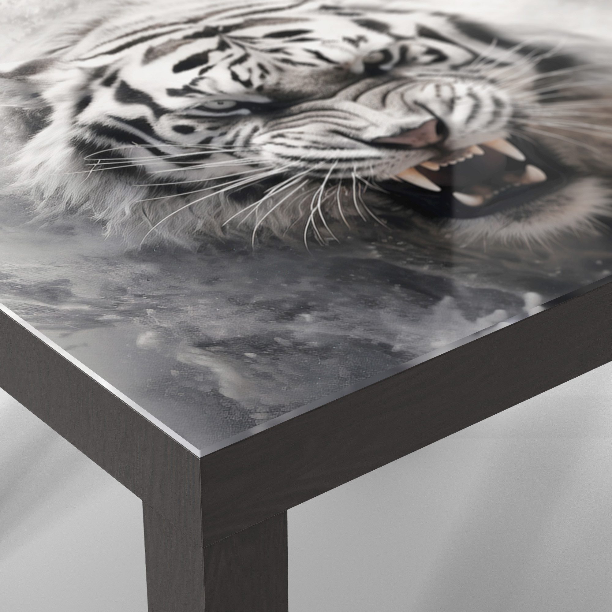 DEQORI Couchtisch 'Wasserschlag des Tigers', Glas Beistelltisch Glastisch modern
