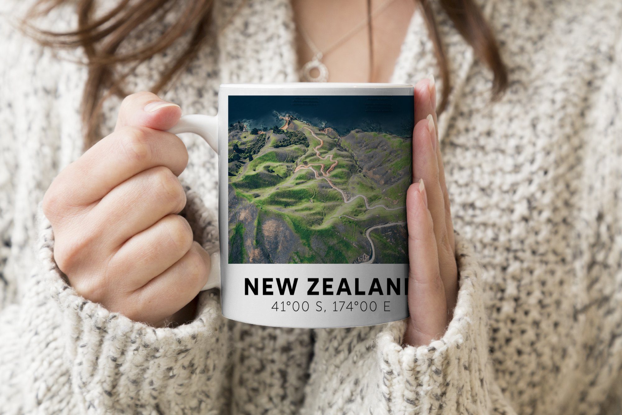 Becher, Teetasse, Kaffeetassen, Teetasse, Felsen Geschenk Keramik, MuchoWow - Tasse - Meer, - Wasser Neuseeland