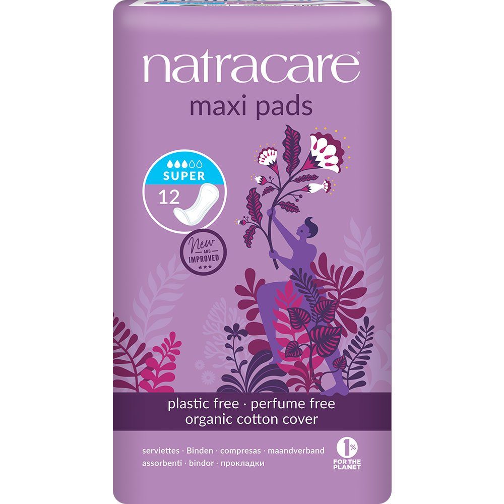 Natracare Slip-Einlage Maxi pads Super, 12 Stk.