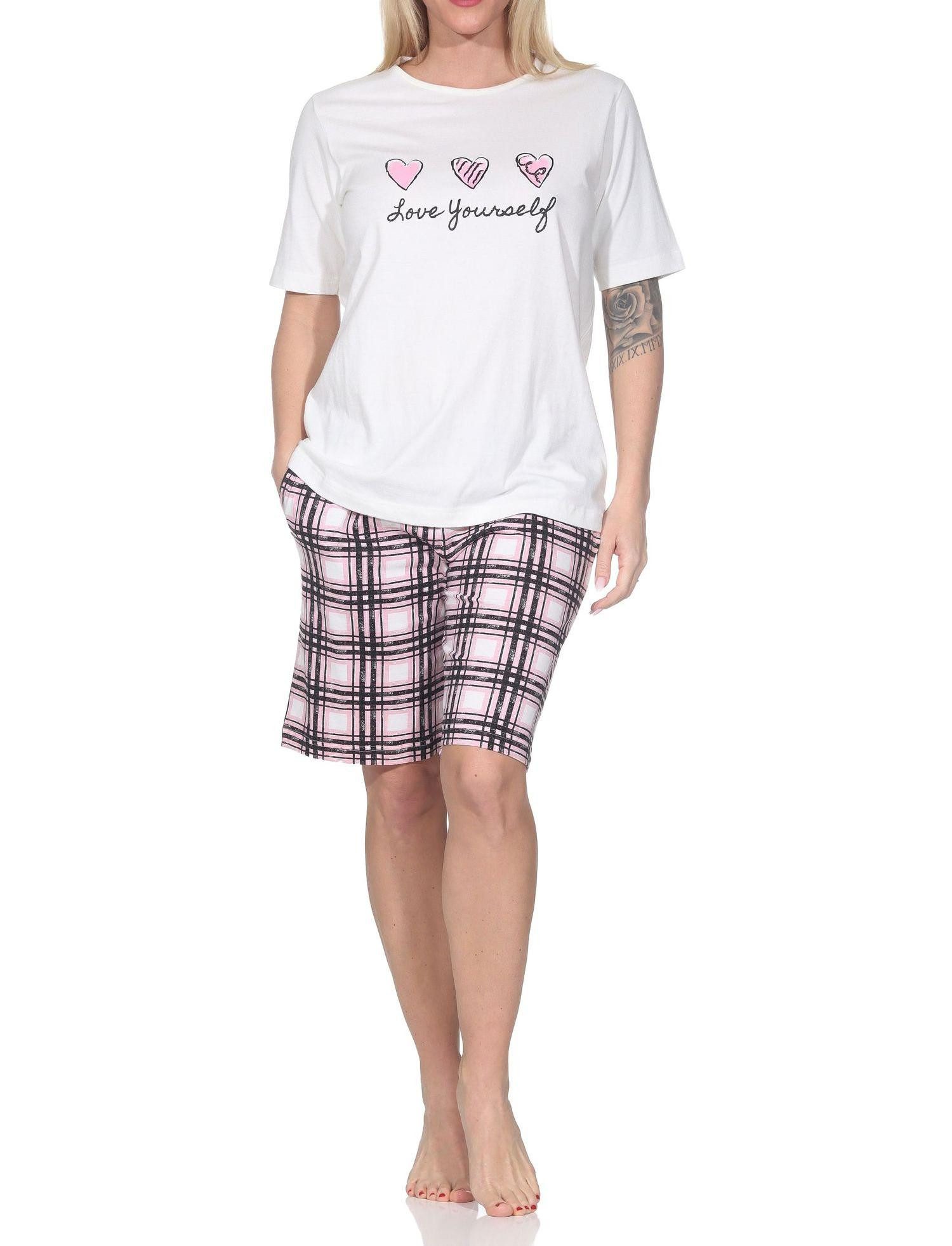 Normann Pyjama Normann Damen Schlafanzug kurzarm Shorty Karohose - auch in Übergröße – Bild 2 von 5