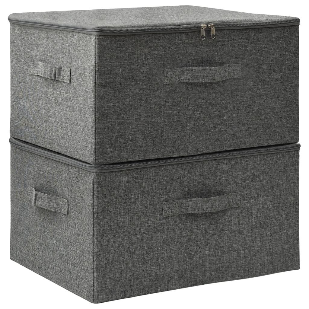 vidaXL Aufbewahrungsbox, Ordnungsboxen 2 Stk. Stoff 43x34x23 cm Anthrazit