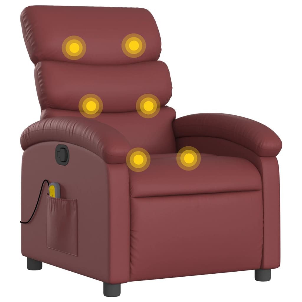 Sessel Massagesessel Weinrot Kunstleder