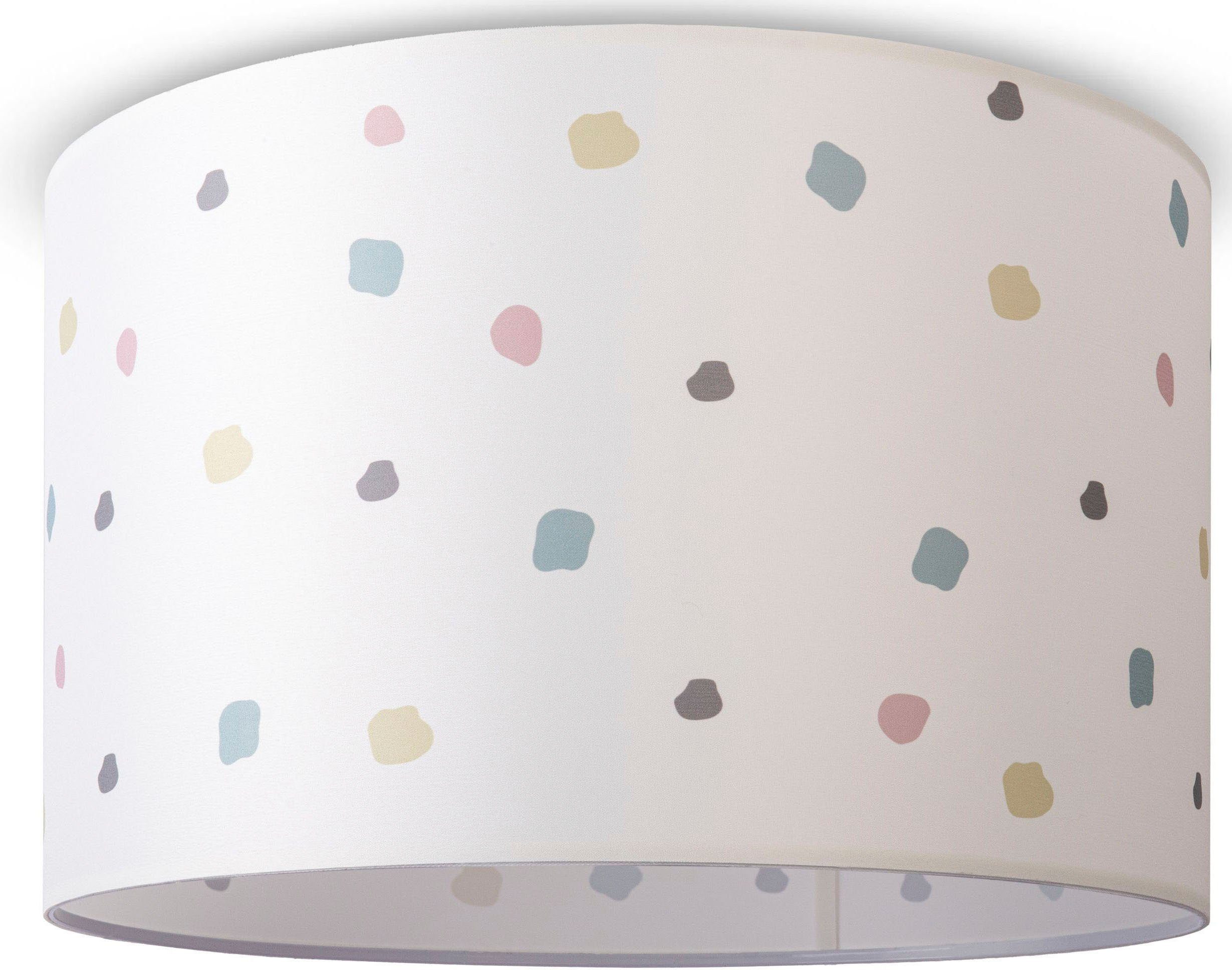 ohne Home Bunt Hugo Retro Wohnzimmer Lampenschirm Punkte Dots, Stofflampe Paco Deckenleuchte Deckenleuchte Leuchtmittel,