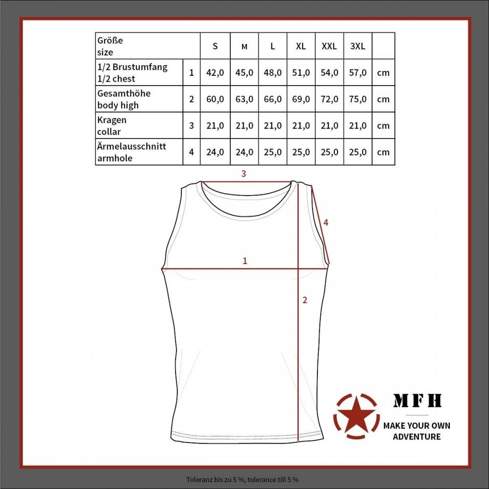 MFH Muskelshirt Marine Tank-Top, weiß-blau (1-tlg) Tank-Top