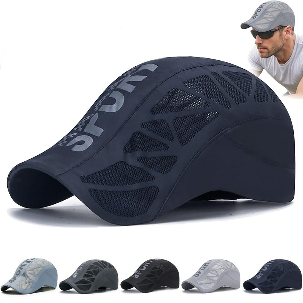 nsihing Baseballhelm Sportkappe Atmungsaktiv, Schnell trocknende Mesh Cap, Verstellbar für Wandern, Angeln, Laufen & Outdoor