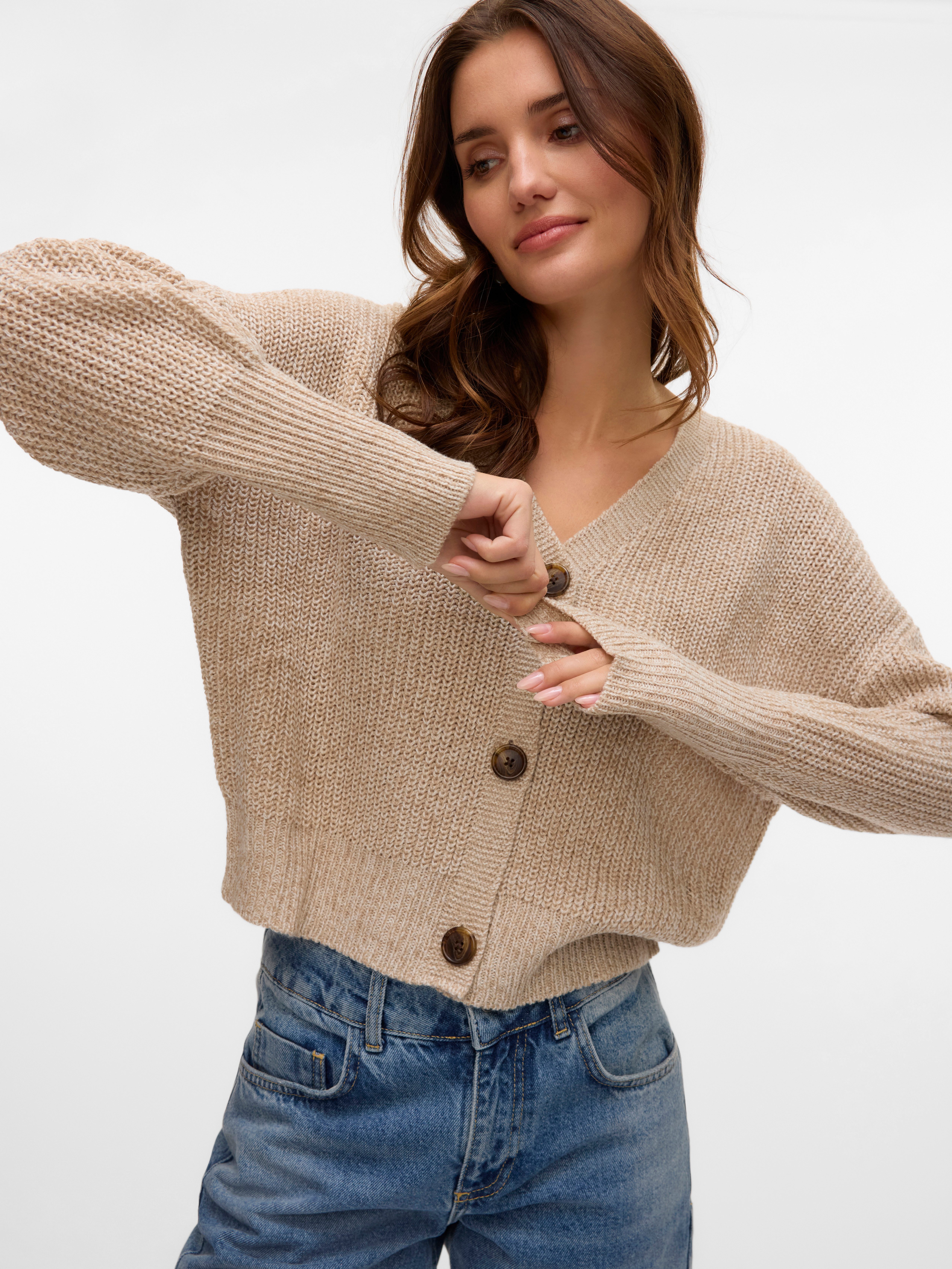 Vero Moda Strickjacke VMLEA LS V-NECK günstig online kaufen