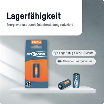 ANSMANN AG CR123A (3V) Lithium Batterie Fotobatterie (1er-Pack) Batterie