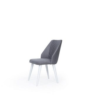 JVmoebel Polsterstuhl Moderner Grauer Stuhl Esszimmer Stühle Polstermöbel Holzfüße Einsitzer (1 St), Made in Europa