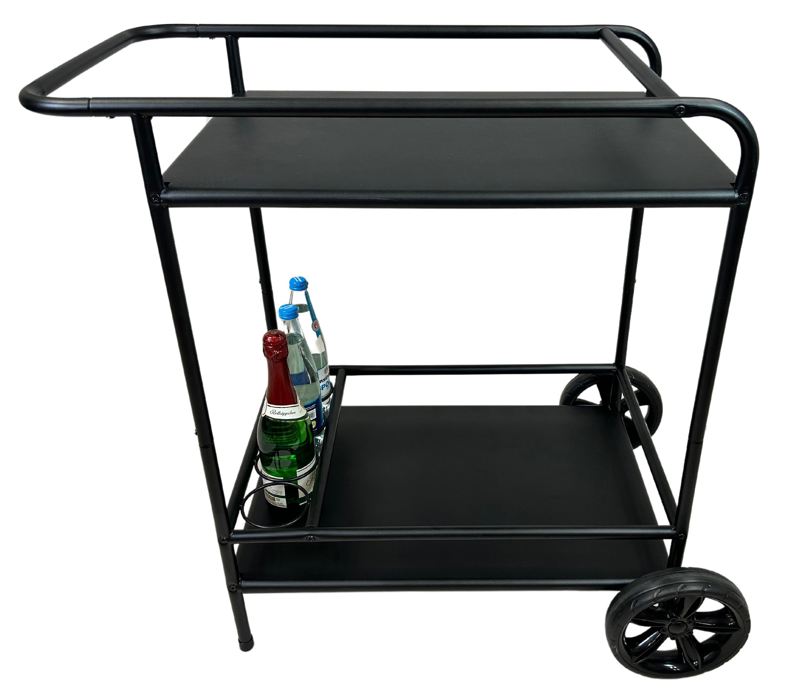 abc HOME Servierwagen Outdoor, zwei Ablageflächen, Flaschenhalterungen