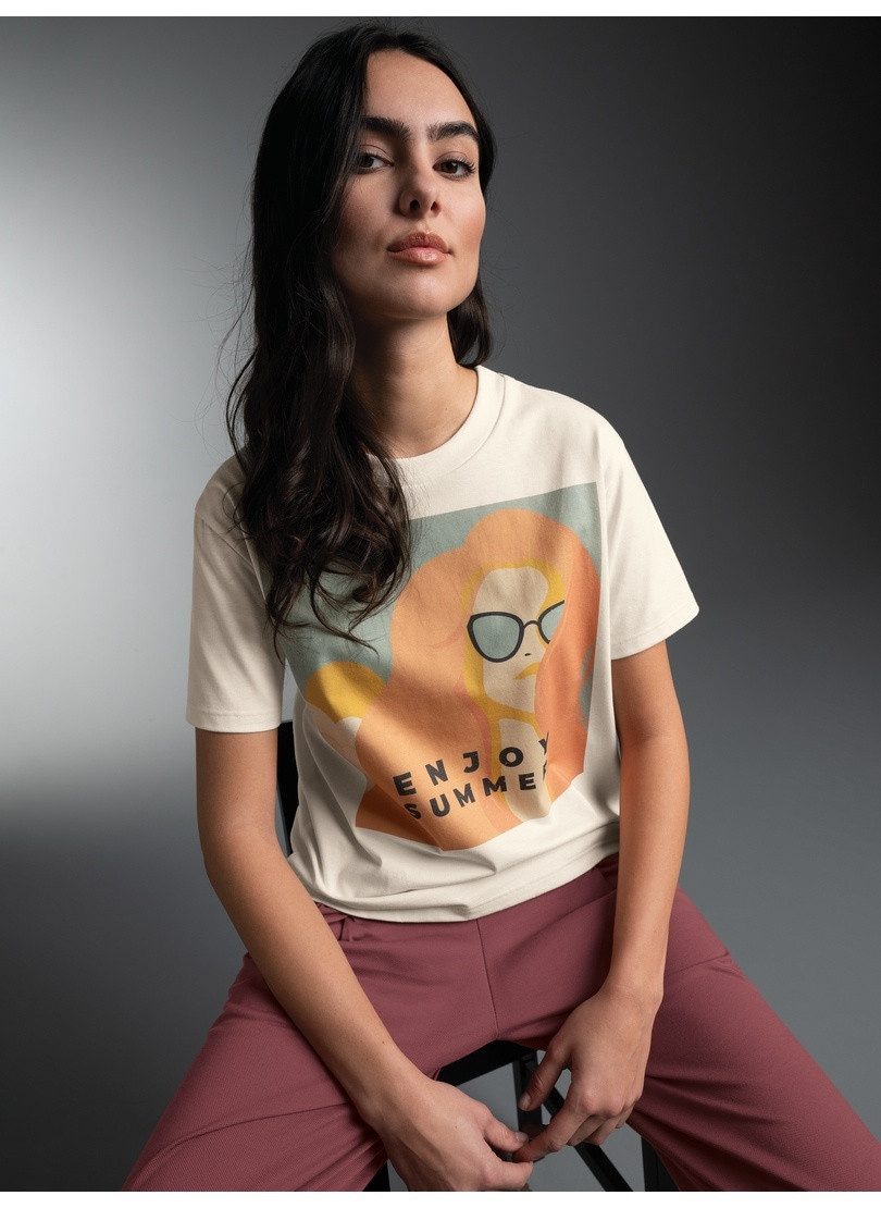 Trigema T-Shirt TRIGEMA T Shirt mit Druck "Enjoy Summer" (1-tlg)