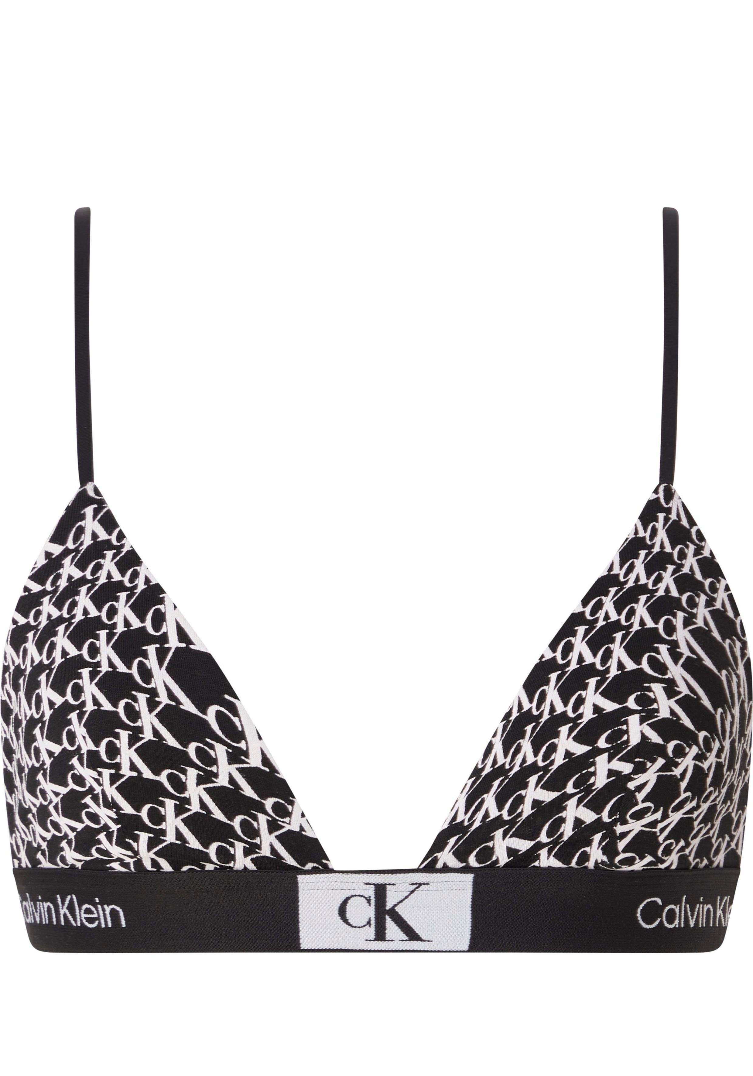 Calvin Klein Underwear Triangel-BH UNLINED TRIANGLE mit Logoschriftzügen auf dem Unterband WARPED-LOGO/BLACK