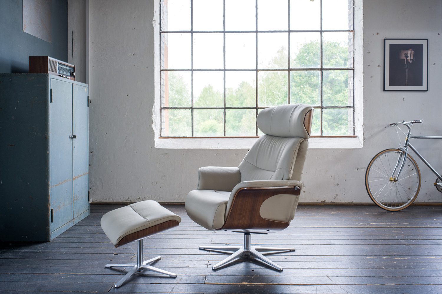 KAWOLA Relaxsessel TOSAR, Drehsessel mit Hocker günstig online kaufen