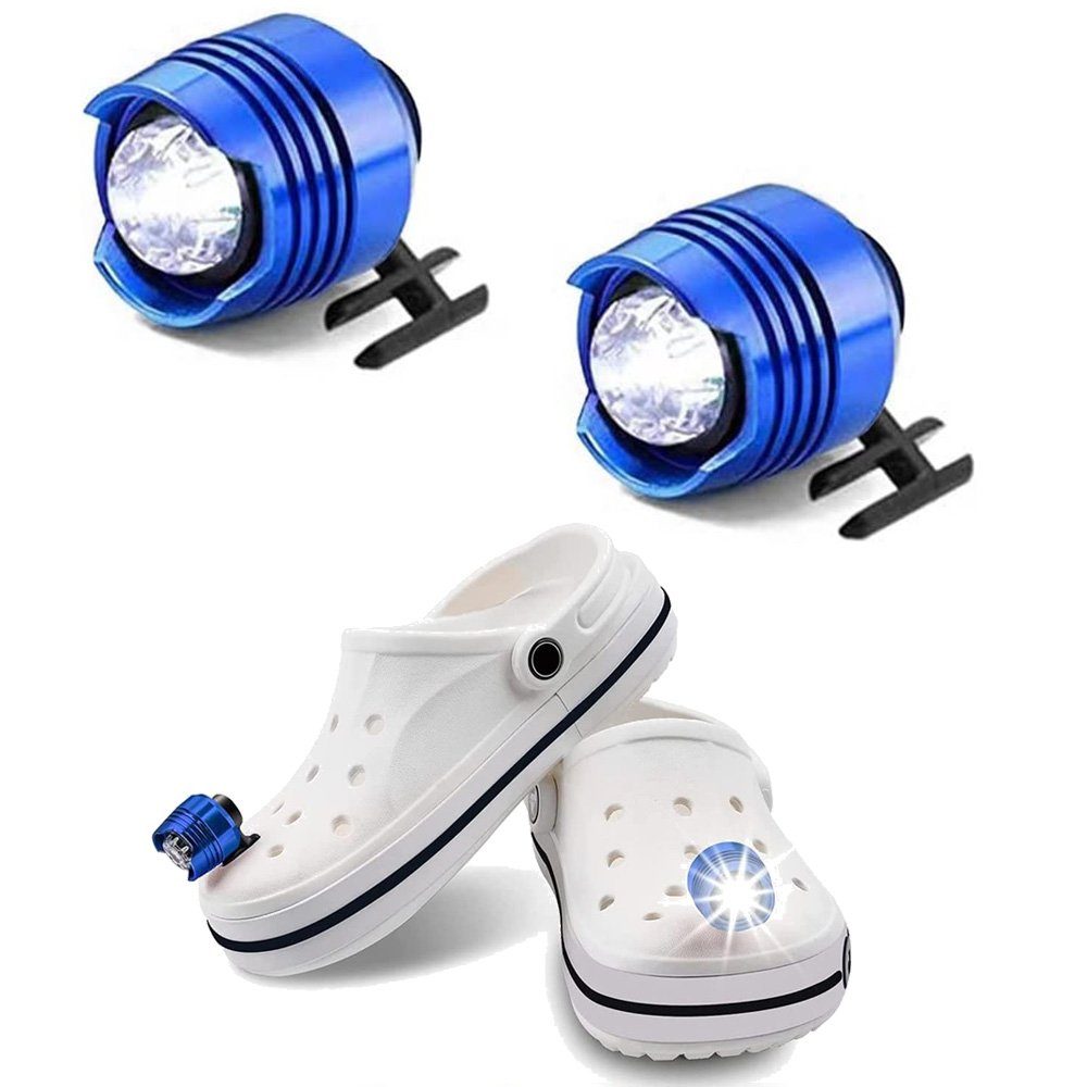 zggzerg LED Scheinwerfer 2 Stück Scheinwerfer für Croc Schuhe Headlights für Clogs Croc-Zubehör Blau