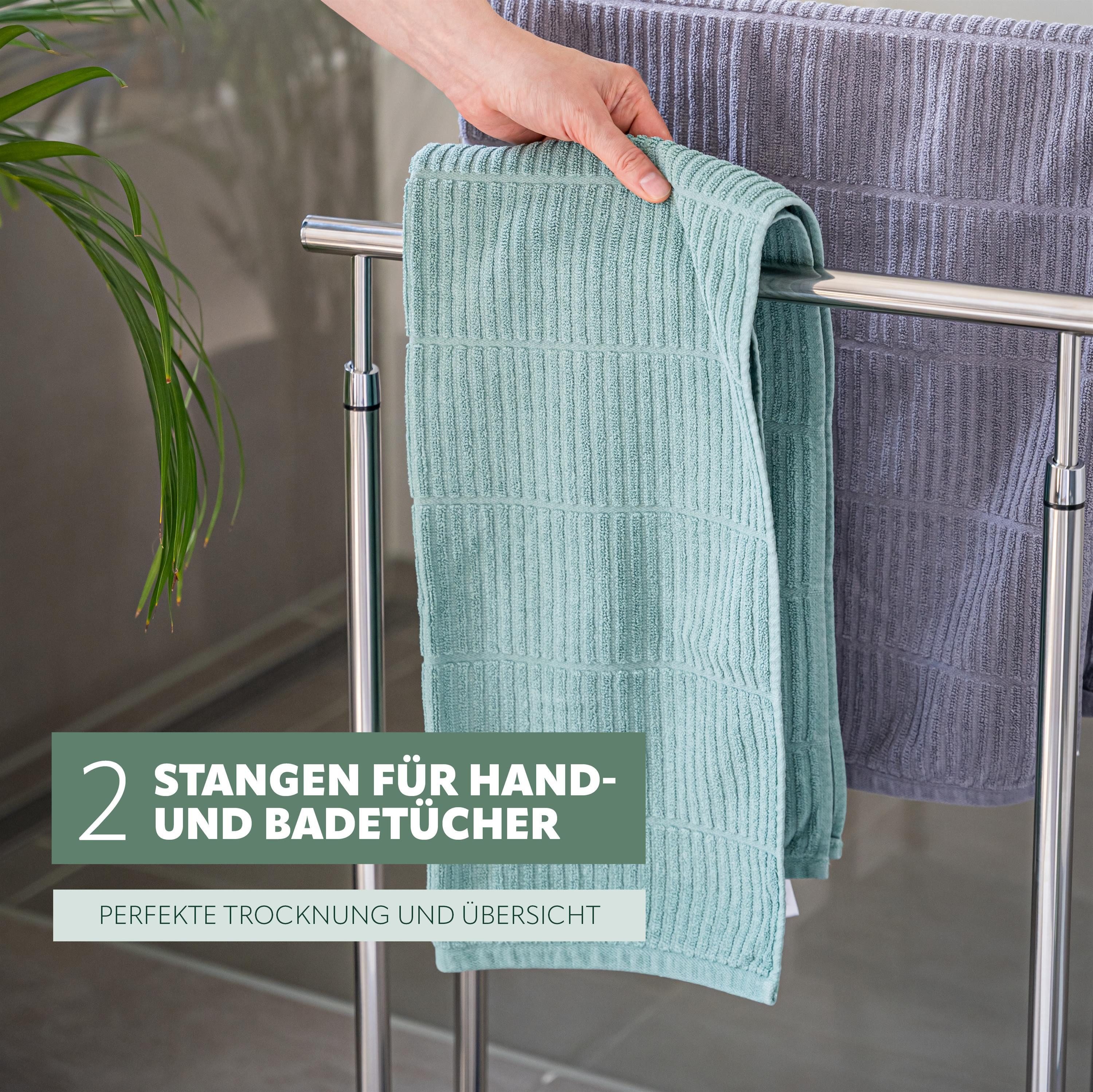 bremermann Handtuchhalter Stand-Handtuchhalter freistehend, 2 Stangen, Handtuchständer