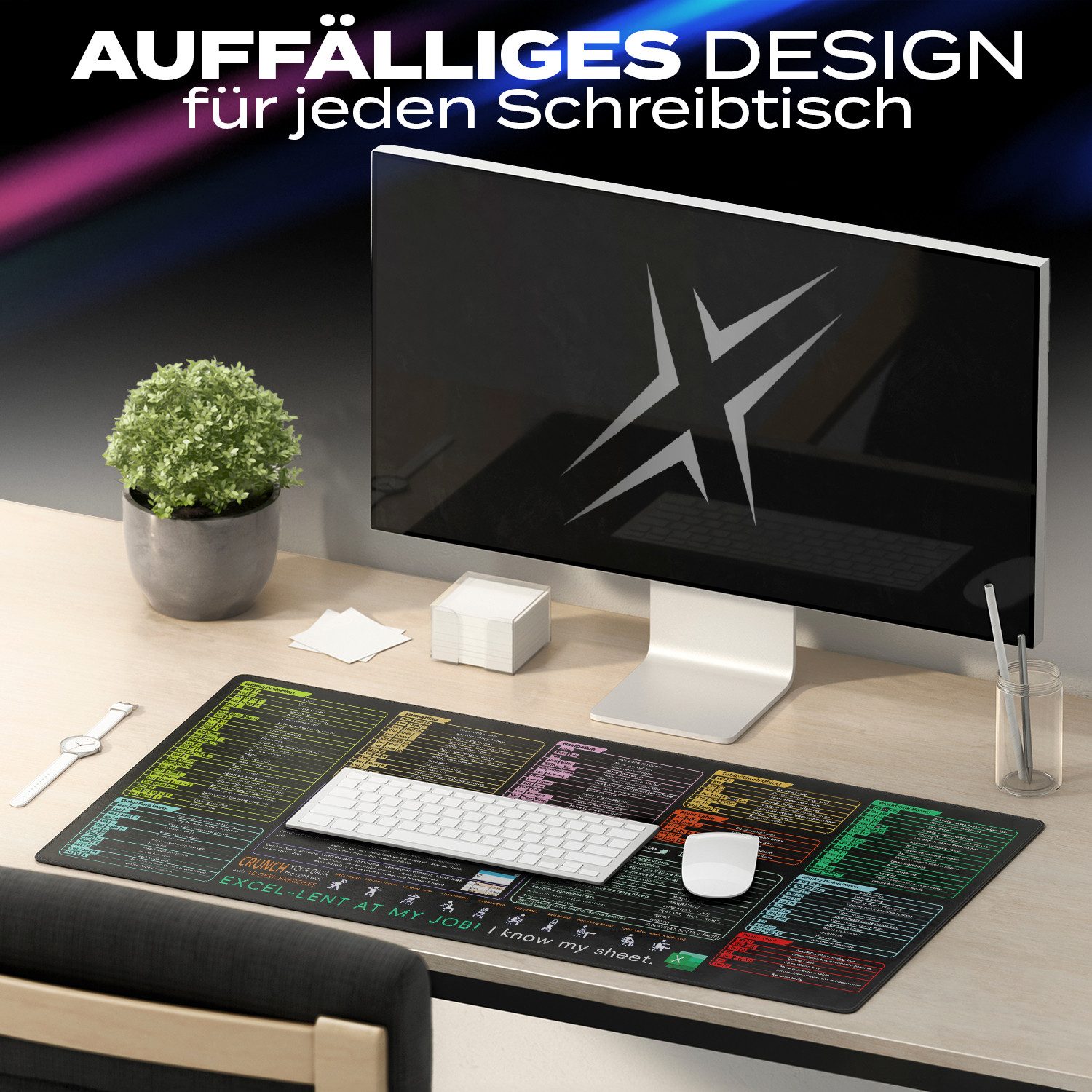 MAXLVL Gaming Mauspad 900 x 400mm - Fransenfreie Ränder - rutschfest (Großes Mousepad präzises und langlebiges Large Mouse Pad), Rutschfeste Schreibtischunterla – Bild 3 von 5