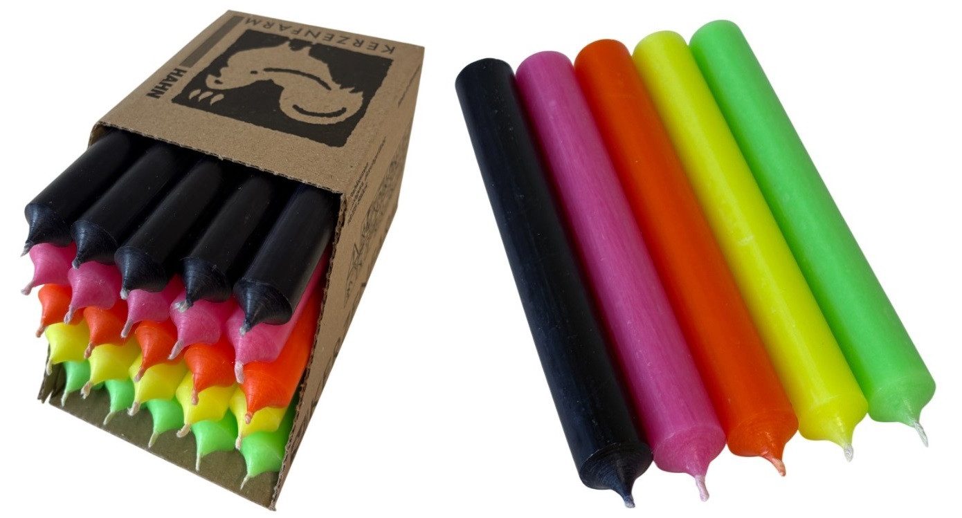 Hahn Kerzenfarm Spitzkerze Otto Kerzenfarm Hahn Stabkerzen Bunt – Set 9