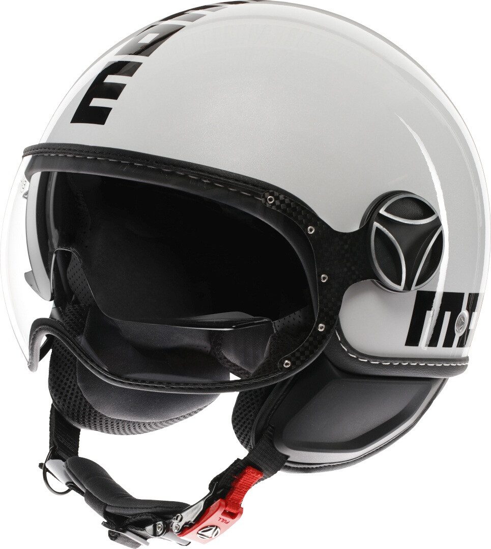 Momo Motorradhelm FGTR Evo Mono 2.0 Jethelm, vorbereitet für Kommunikationssystem,integriertes Sonnenvisier