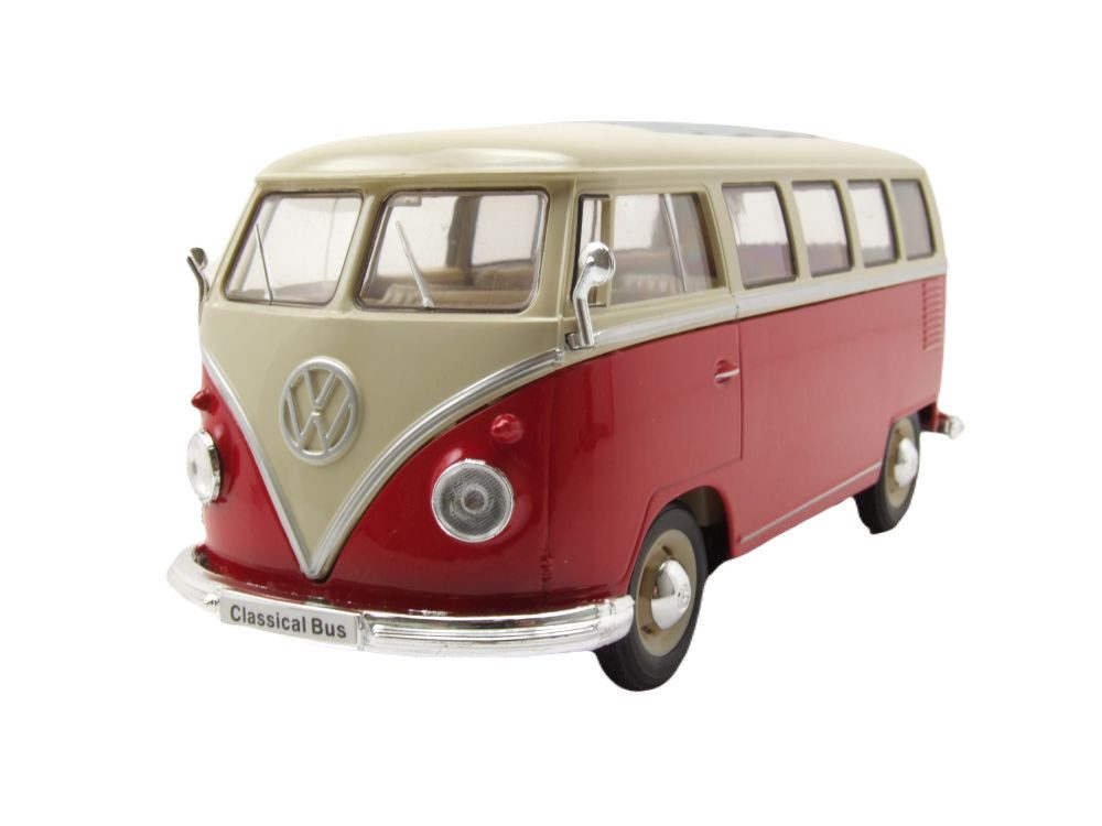 Welly Modellauto VW Classical Bus T1 1962 rot weiß, Maßstab 1:24