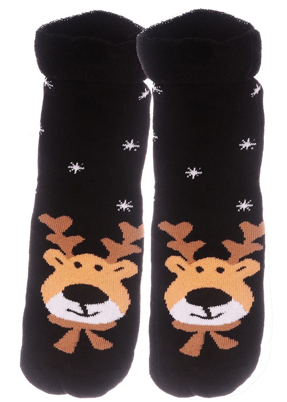 Martinex Thermosocken Socken für Weihnachten warme Weihnachtssocken 35 38 39 42 warme weiche Frottee Strümpfe in Schwarz