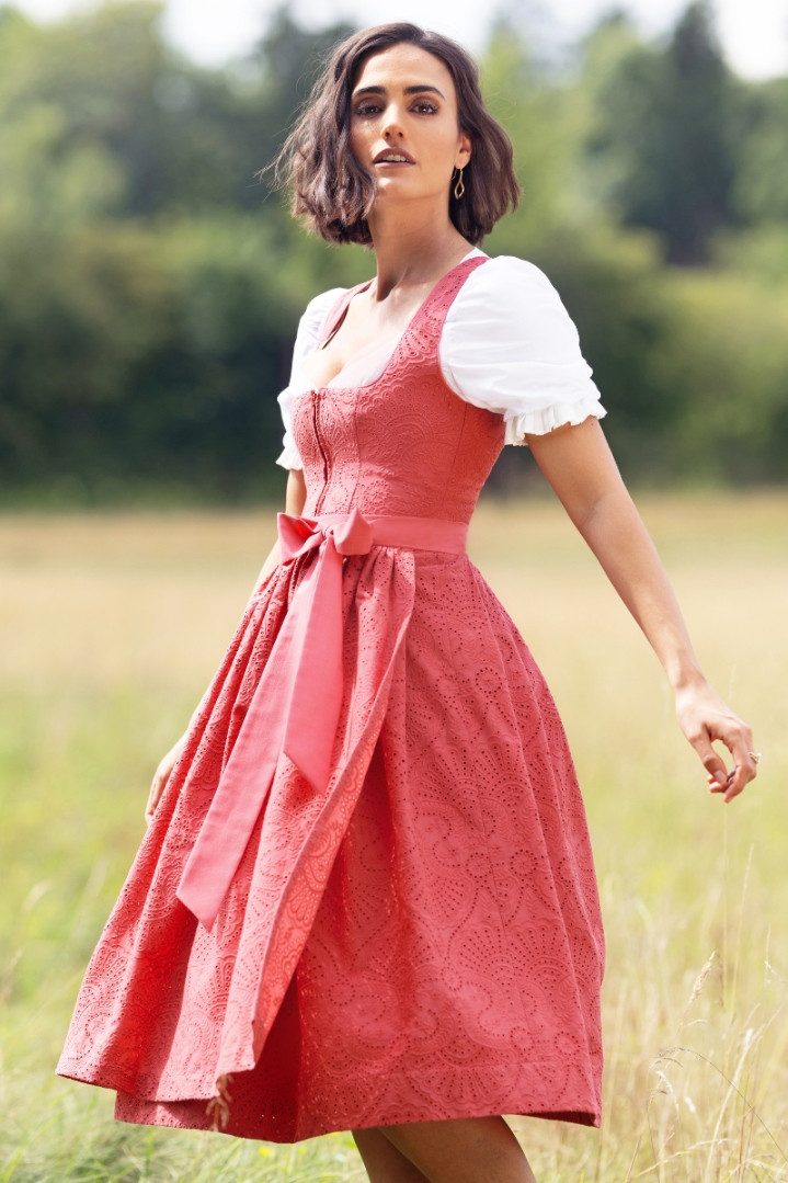 MarJo Dirndl Midi Dirndl 2tlg. - BIBERBACH - koralle