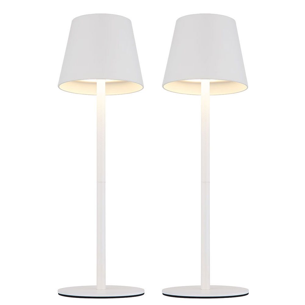 GLOBO LIGHTING LED Außen-Tischleuchte, LED-Leuchtmittel fest verbaut, Farbwechsel, Neutralweiß, Kaltweiß, Warmweiß, Tageslichtweiß, 2x Tischleuchte Flaschenaufsatz Außenlampe LED Akku CCT Touchdimmer