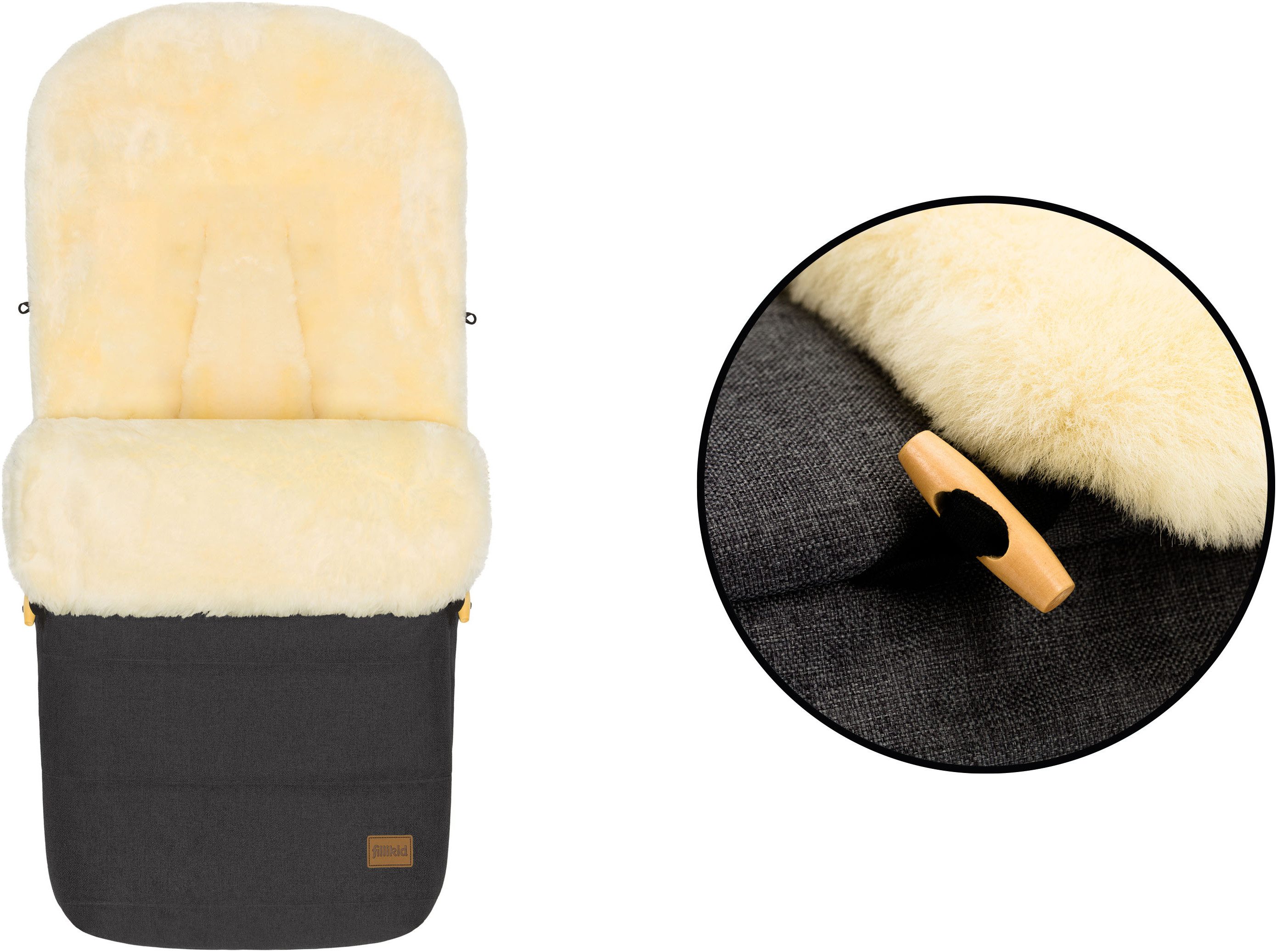Fillikid Fußsack Bernina Style mit Lammfell, Winterfußsack