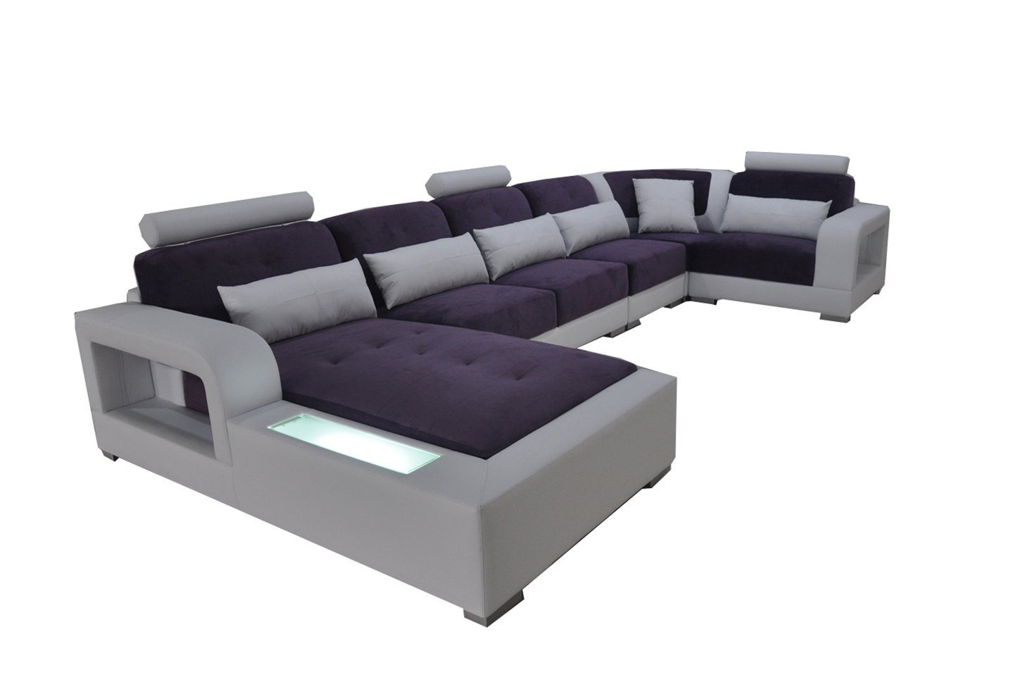 Designer Couch Polster Wohnlandschaft JVmoebel Ecksofa, Eck Leder Sitz Sofa UForm Modern