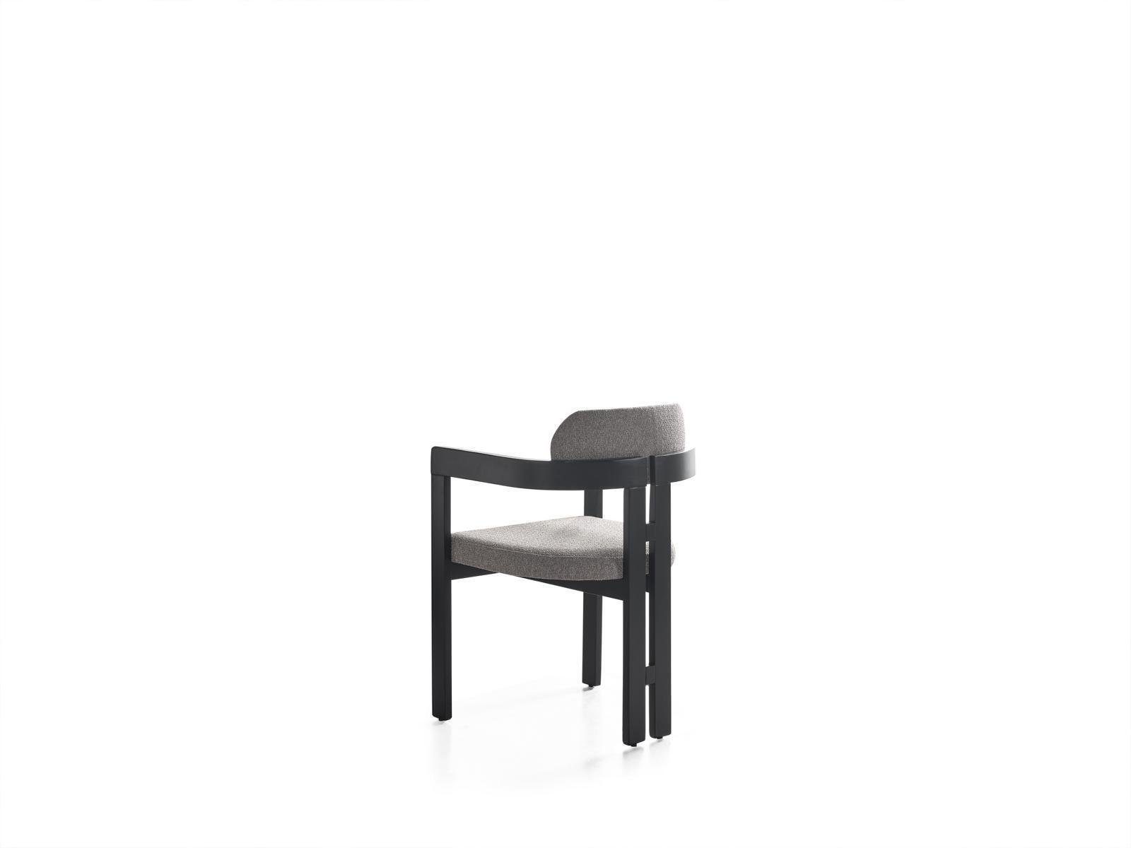 JVmoebel Stuhl Esszimmerstuhl Stuhl in St), Grau Küchenstuhl (1 Made Holz Stoff Lehnstuhl Europe