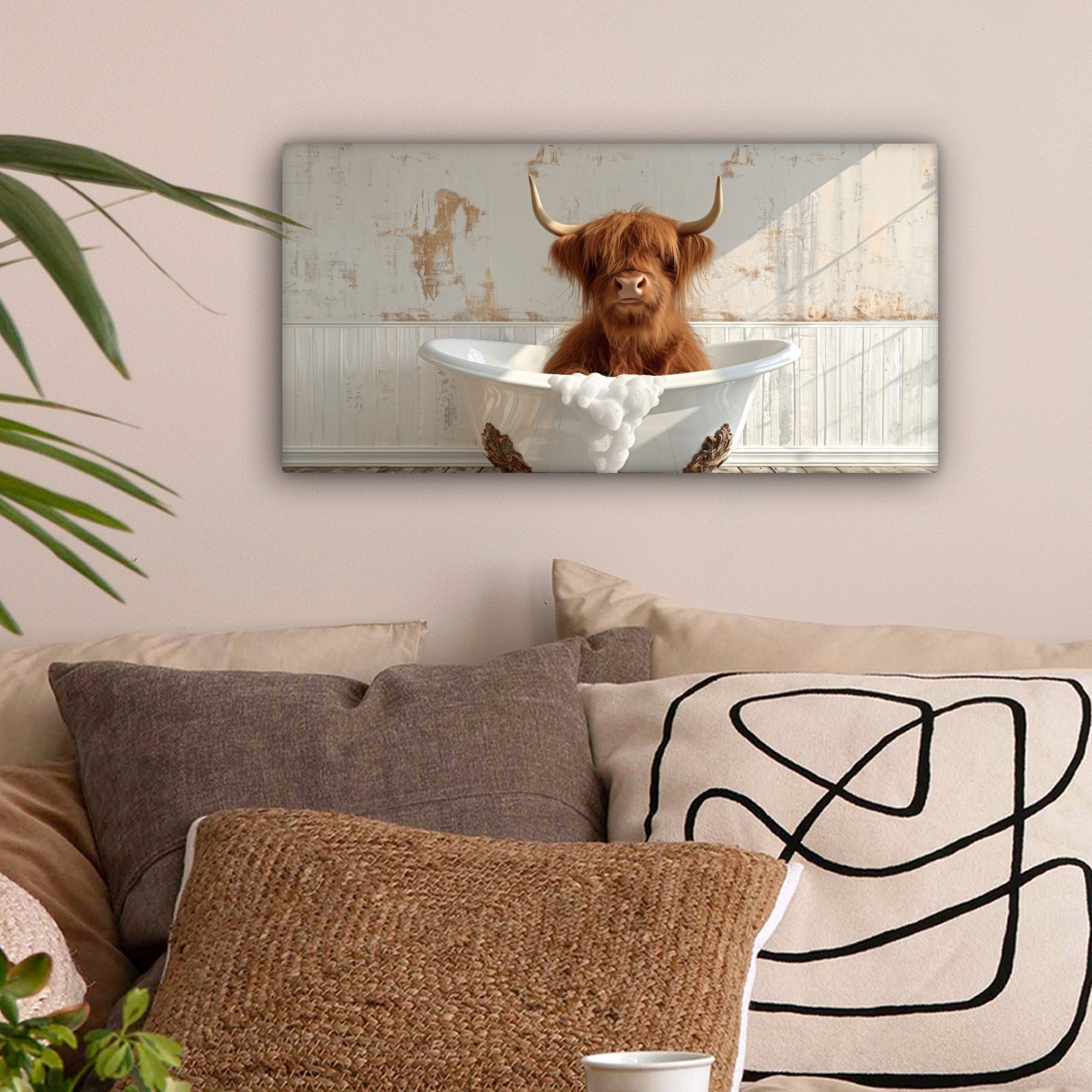 OneMillionCanvasses® Leinwandbild Panorama Schottischer Highlander - günstig online kaufen