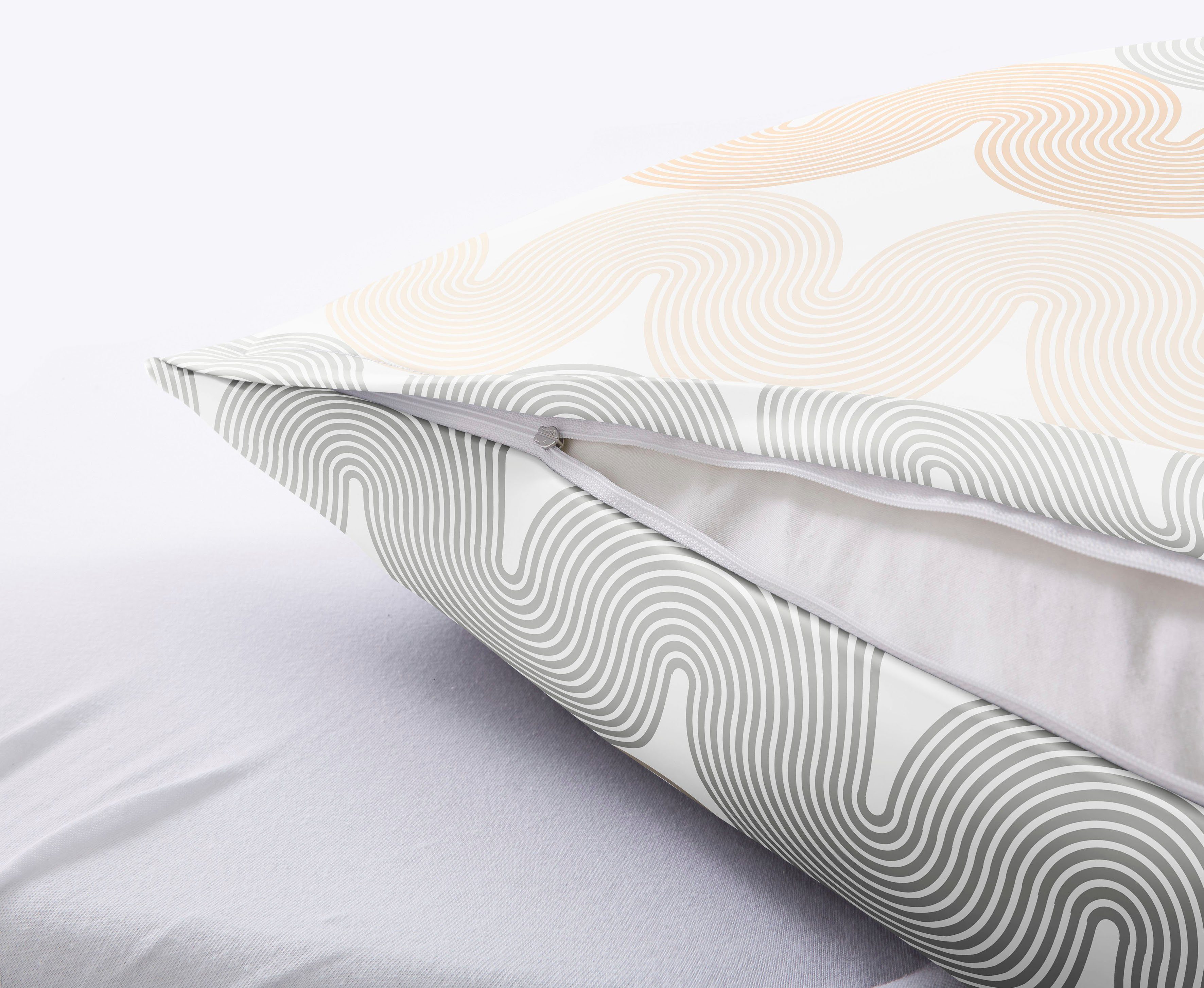 Kleine Wolke Bettwäsche Cascade, Mako-Satin, 2 teilig, grafisches Design