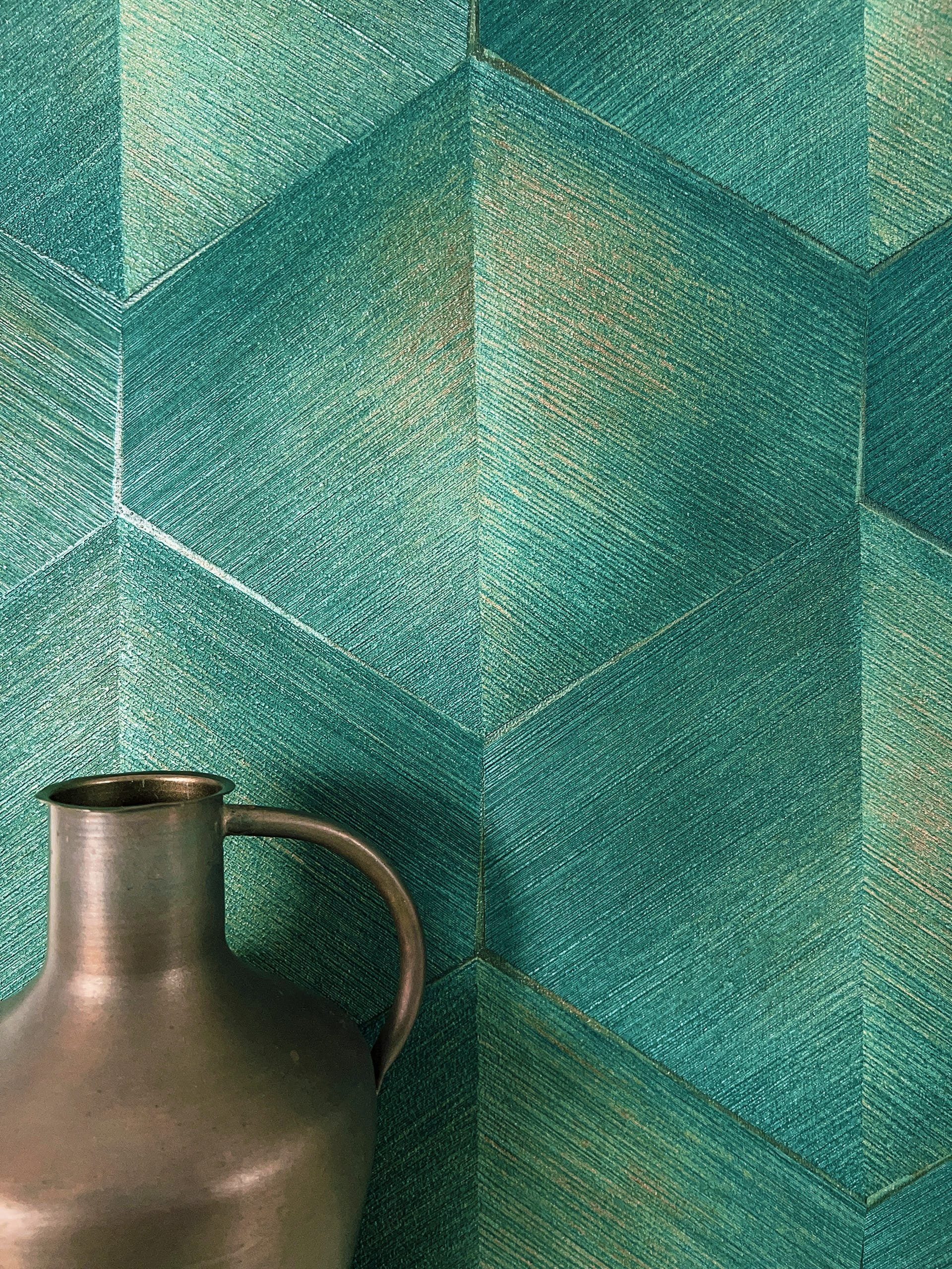 Newroom Vliestapete, Grün Tapete Modern 3D-Optik günstig online kaufen