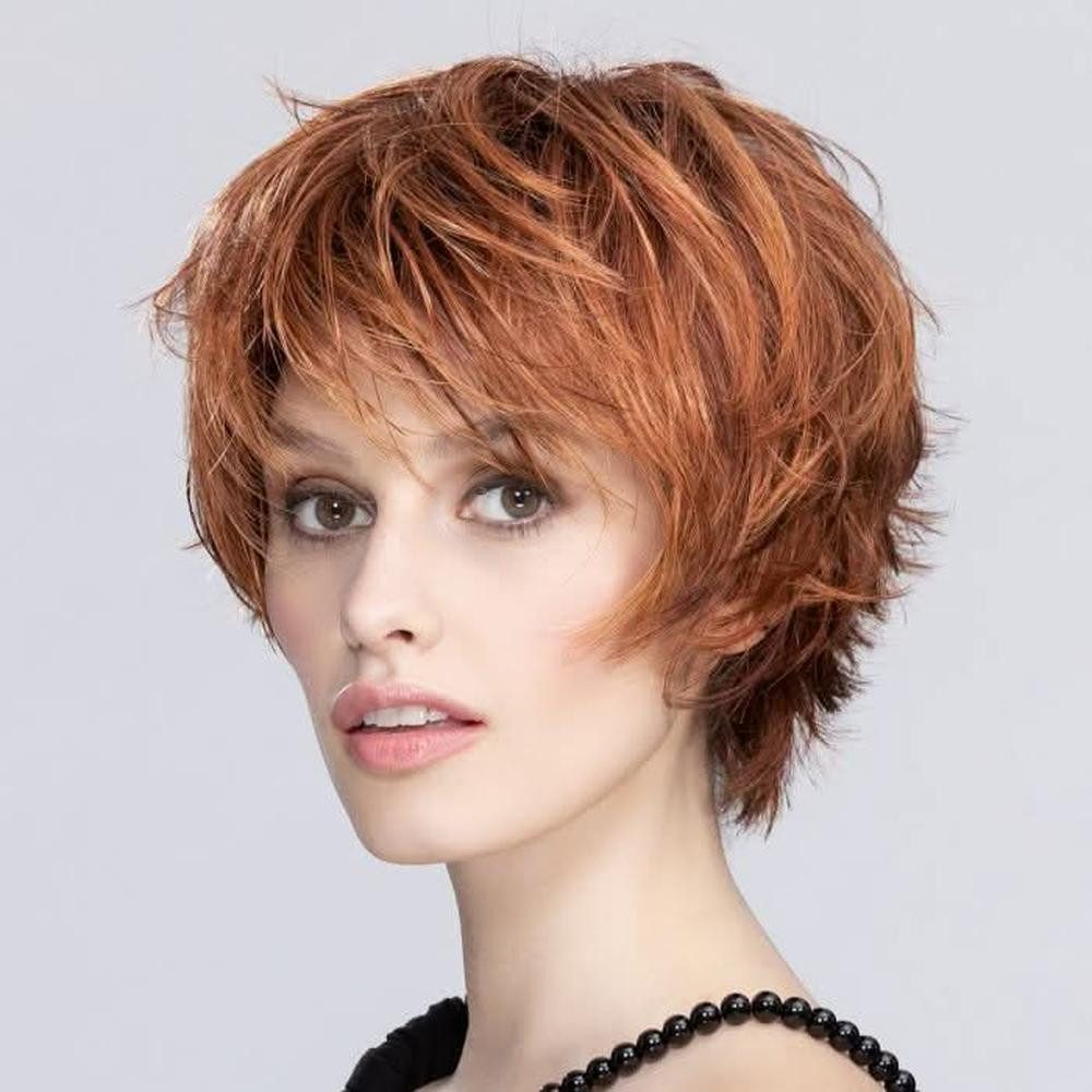 Ellen Wille Kunsthaarperücke Ellen Wille Sky safranred rooted, Moderne Pixie-Perücke mit natürlicher Mono-Krone, Größe 54-56 cm.