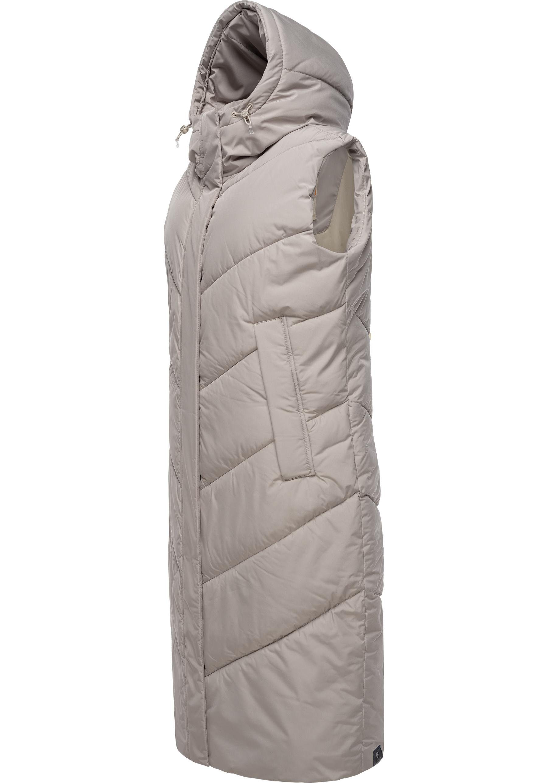 Ragwear Steppweste Suminka Vest Wasserdichte, lange Damen Winterweste
