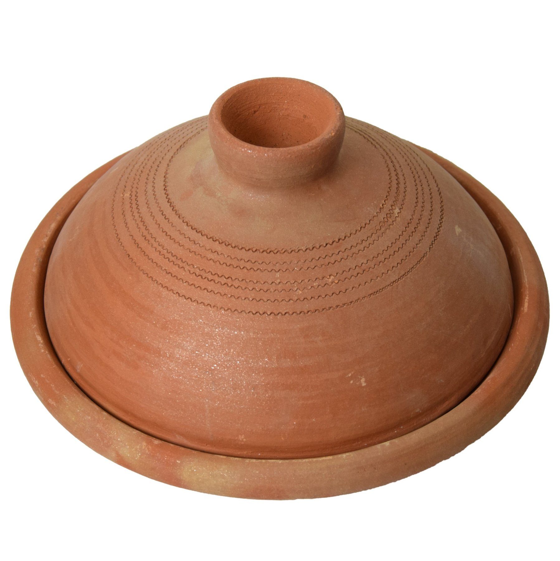 SIMANDRA Schmortopf Tajine I Tontopf zum Garen I unlasierter Schmortopf I ø 24 cm l, Ton