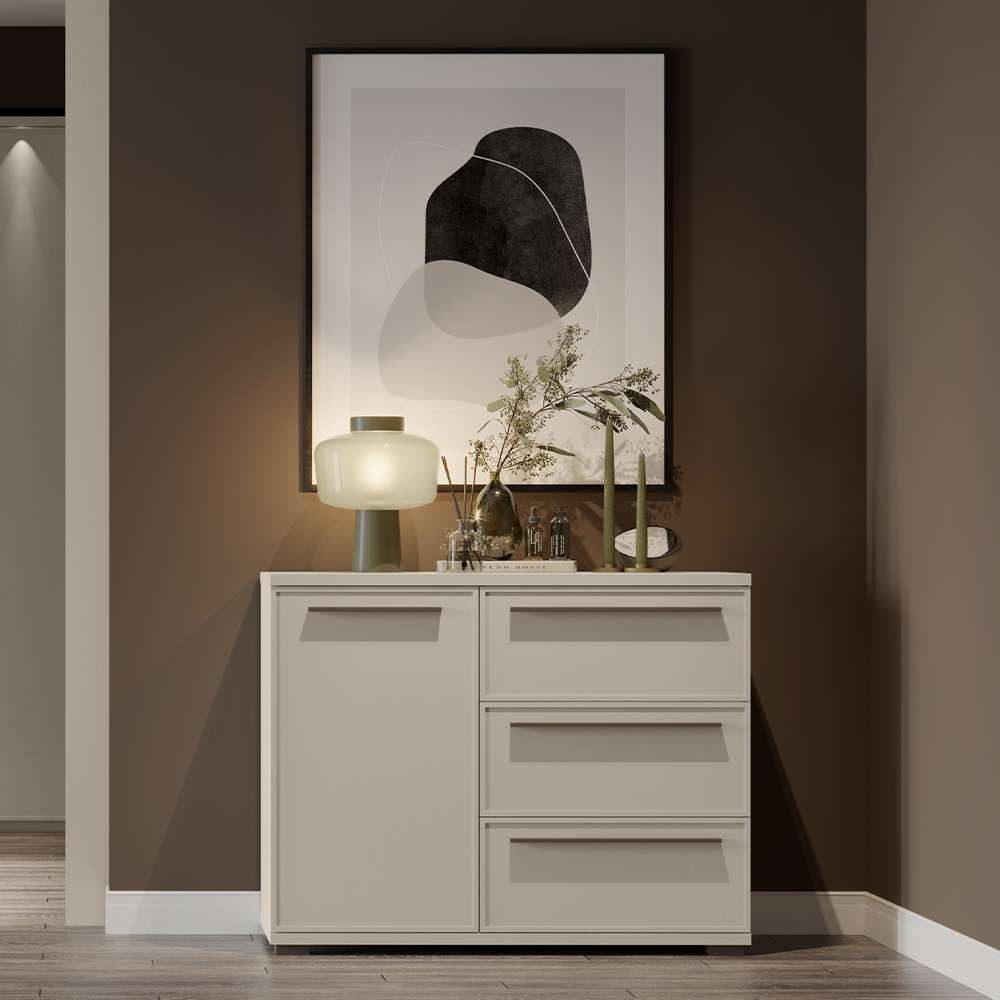 OTTO home Kommode Opera Kombikommode, Sideboard, Schubladenkommode, Breite 107 cm, UV lackiert, Soft Close Funktion, Höhenverstellbare Füße