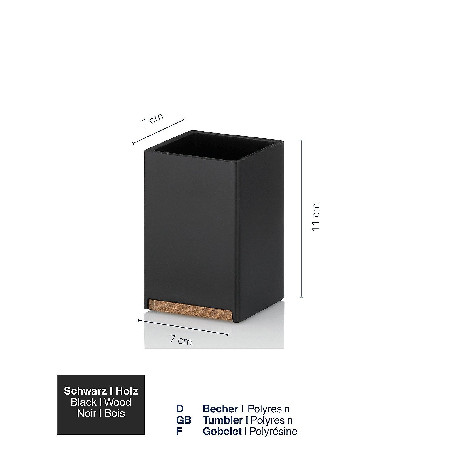 kela Zahnputzbecher Cube, Element aus Eichenholz