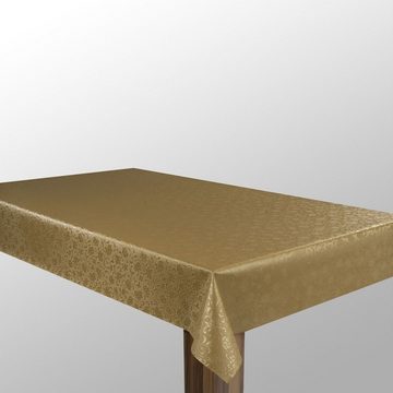 laro Tischdecke Wachstuch-Tischdecken Abwaschbar Gold geprägt rechteckig