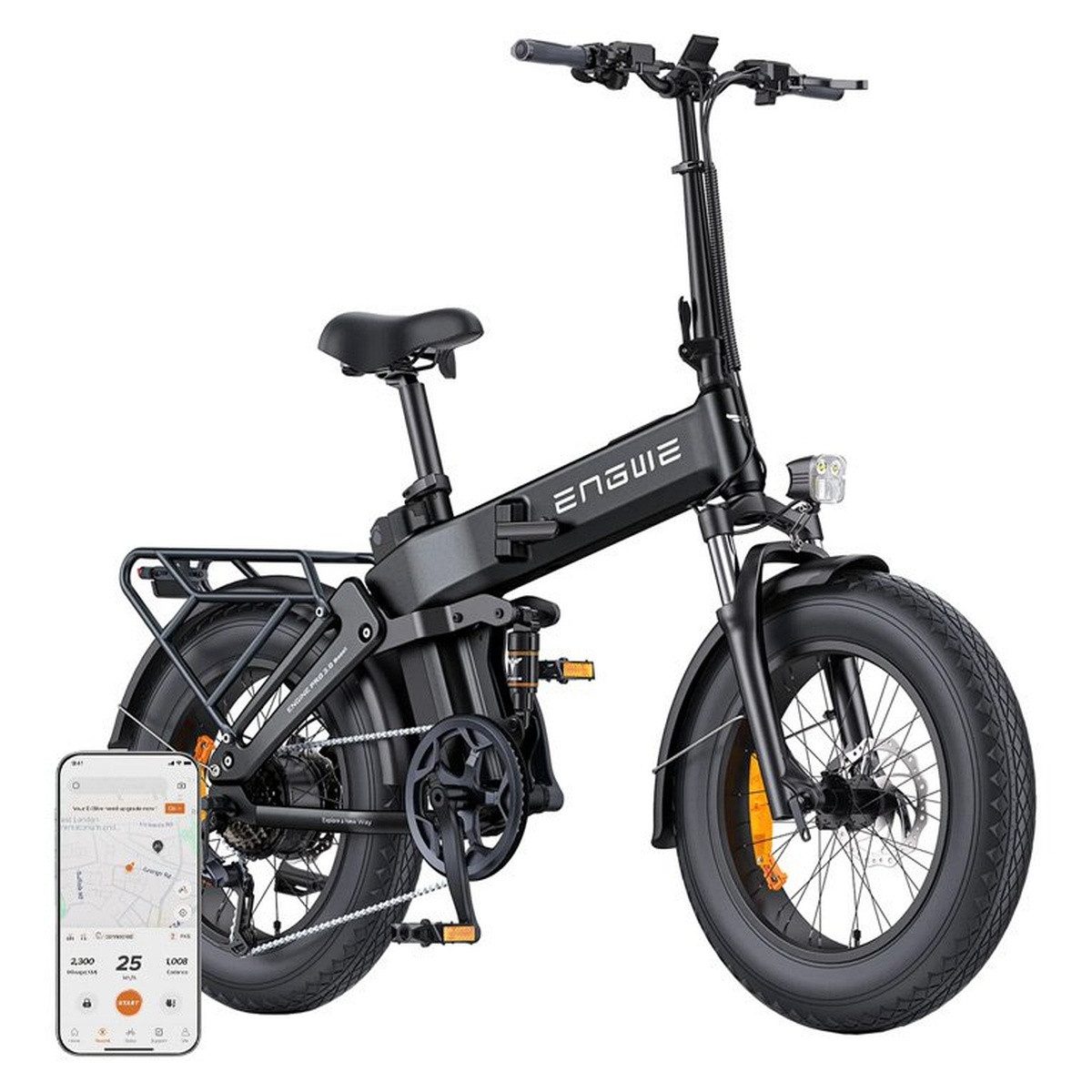 ENGWE Jugendfahrrad ENGWE PRO 3.0 BOOST 250 W 20-Zoll-E-Bike (schwarz)