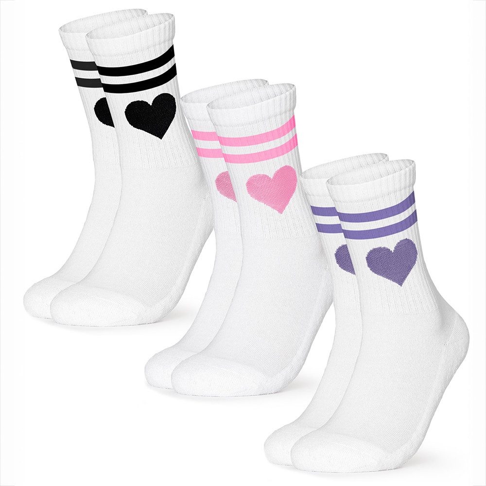 OCCULTO Tennissocken Damen Herz Tennis Socken 3er Pack (Modell: Venus) (3-P günstig online kaufen