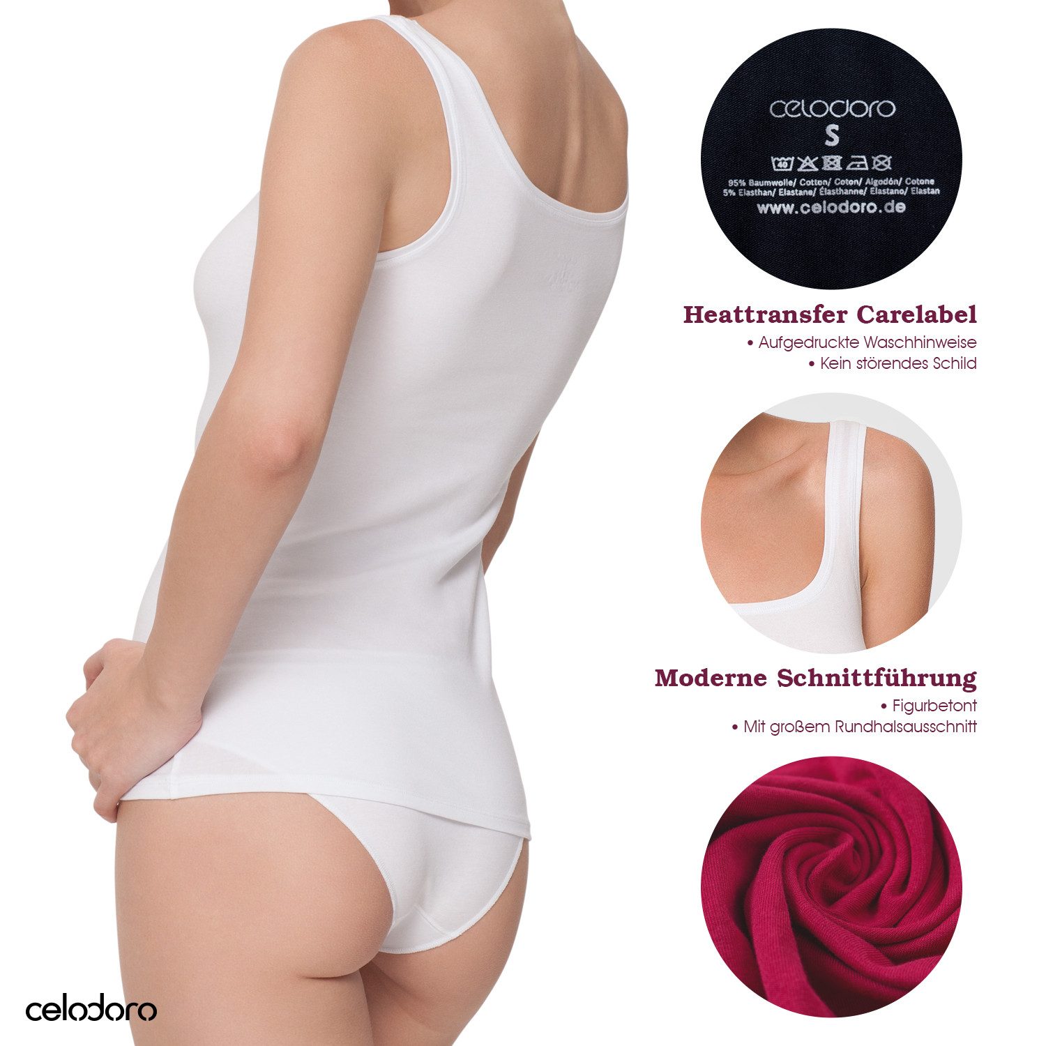 celodoro Unterhemd Damen Basic Tanktop Achselhemd (1 Stück) aus Baumwolle günstig online kaufen