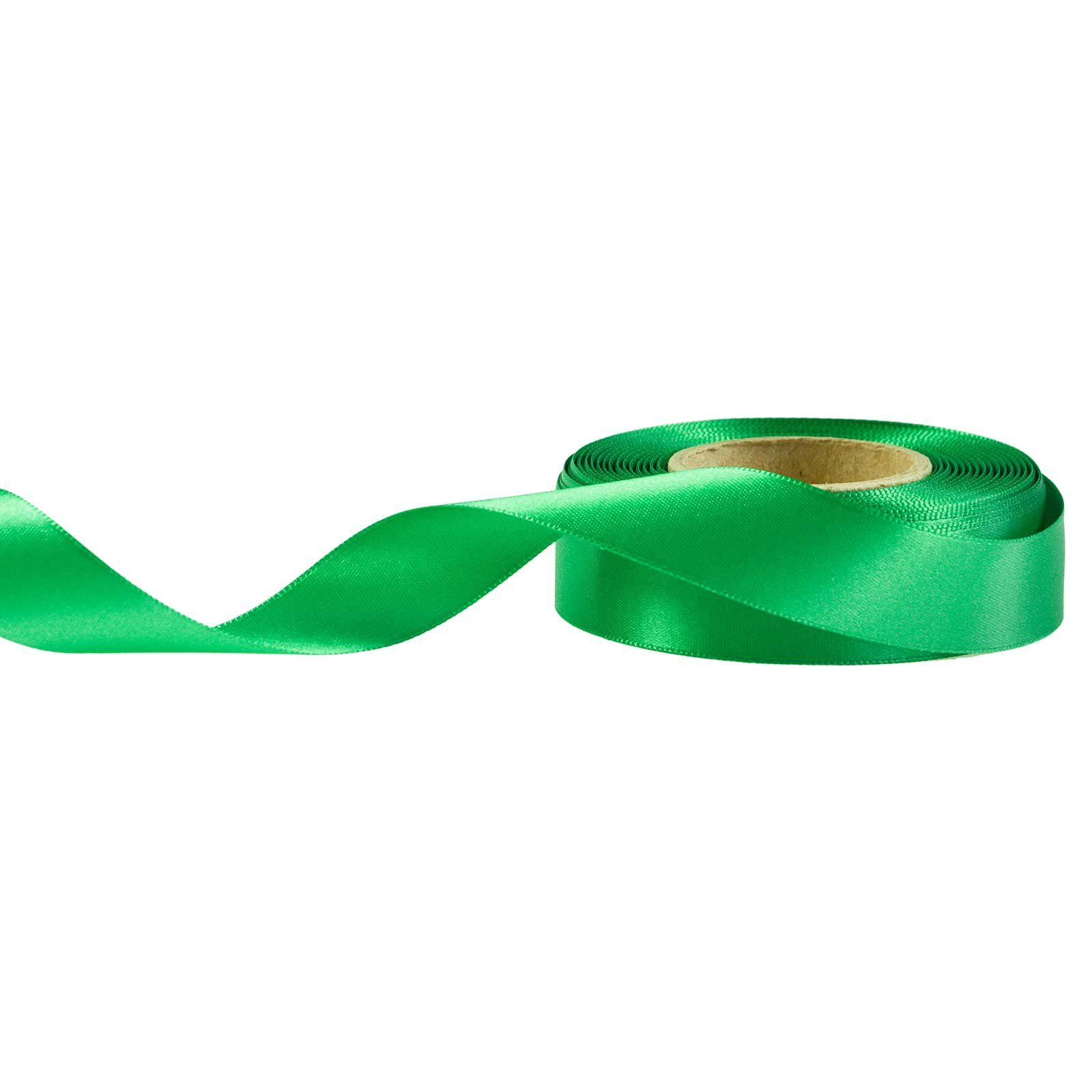 maDDma Geschenkband 20m Dekoband beidseitig grün 24mm, Satinband Geschenkband