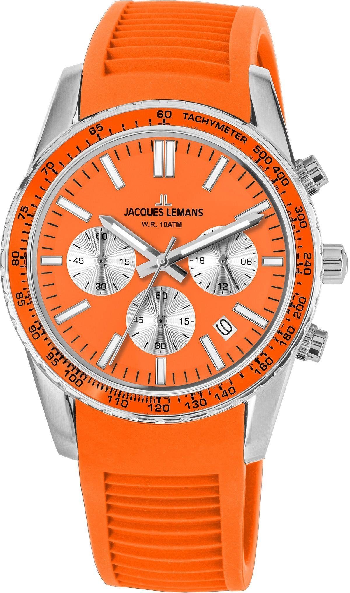Jacques Lemans Chronograph Liverpool, 1-2059F, Quarzuhr, Armbanduhr, Herrenuhr, Datum, Stoppfunktion