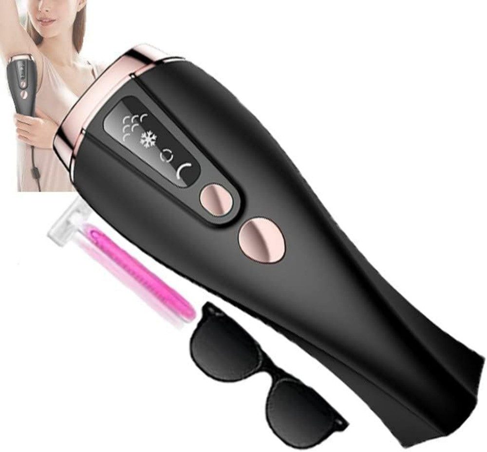 POPOLIC IPL-Haarentferner Haarentfernungsgerät für Männer Frauen Intimbereich Gesicht Ohr, 6 Energiestufen, 2 Blitzmodi, schnelle Laser dauerhaft billig Lichtimpulse intensives gepulstes