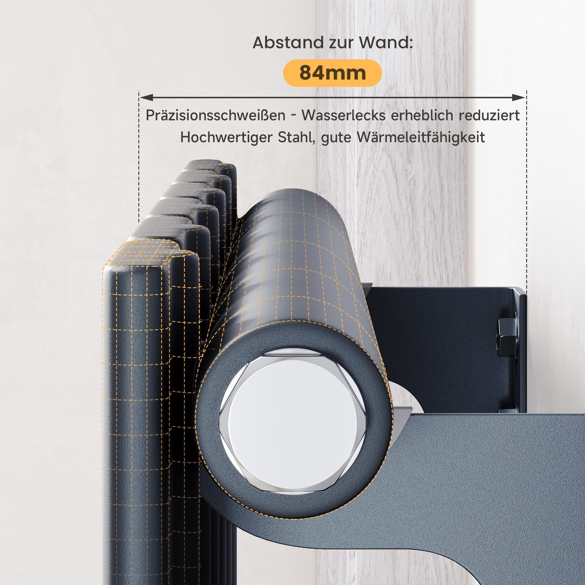 SONNI Elektro-Heizkörper Elektro-Heizkörper mit WiFi-Fernbedienung,Temperaturregelung:400W-800W – Bild 5 von 5