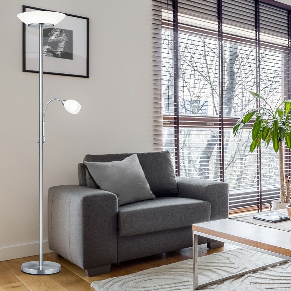 etc-shop Deckenfluter, Leuchtmittel & Modern Stehlampe Standleuchten mit Deckenfluter Wohnzimmer nicht Leselampe inklusive