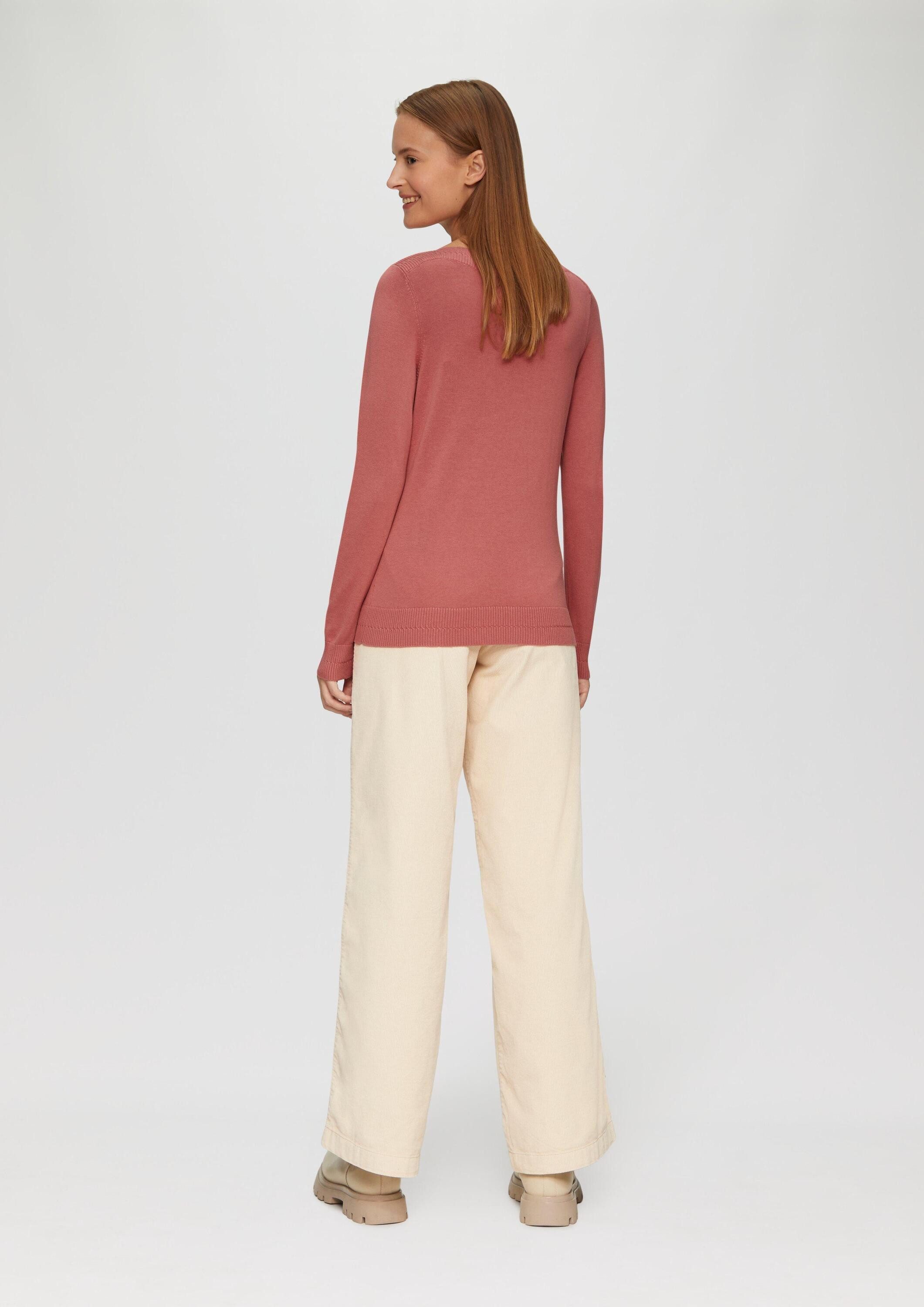 s.Oliver Longpullover Strickpullover Strickpullover mit U-Boot-Ausschnitt