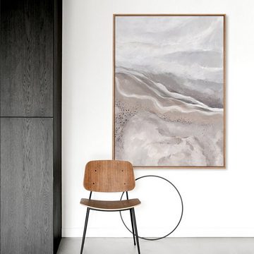 TPFLiving Kunstdruck (OHNE RAHMEN) Poster - Leinwand - Wandbild, Nordic Art - Abstrakte Marmor-Strukturen - Bilder Wohnzimmer - (3 Motive in 7 verschiedenen Größen zur Auswahl), Farben: Beige, Grau, Rosa, Braun und Weiß - Größe: 21x30cm