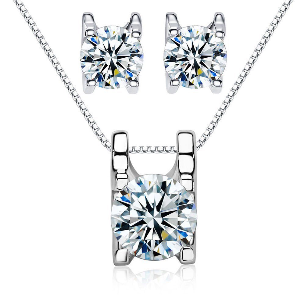 Kim Johanson Schmuckset White Love (3-tlg), mit Zirkonia, 925 Silber günstig online kaufen